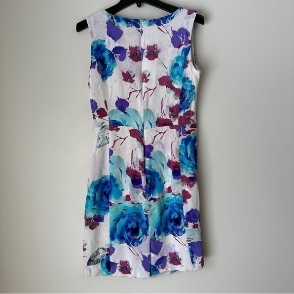 St. John Sleeveless Watercolor Floral Midi floral Dress size 6 - Picture 2 of 13